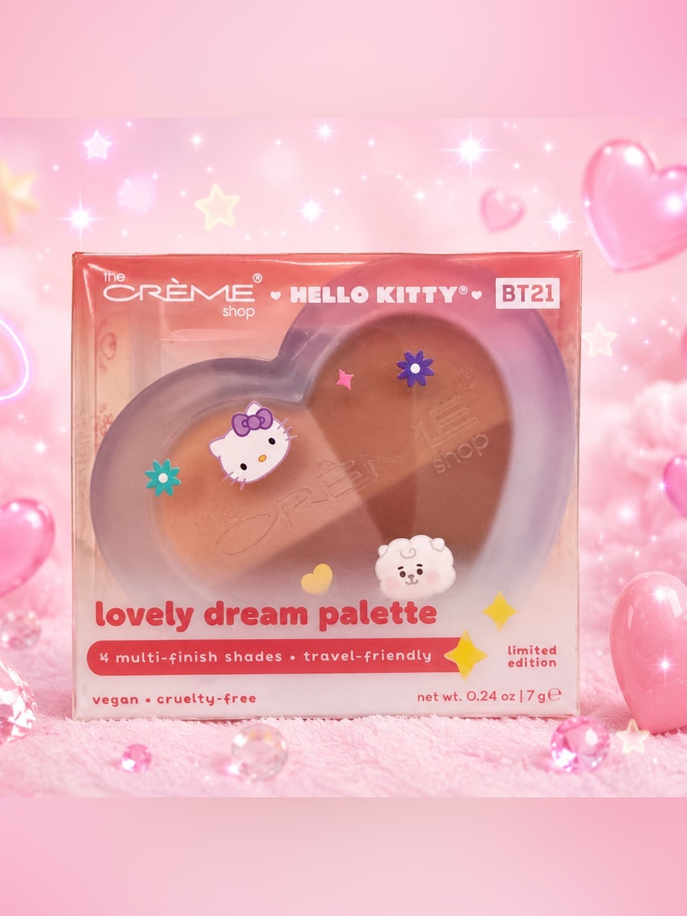 💖Bundle of 6 The Crème Shop x Hello Kitty BT21 Lovely Dream Palettes BNIB